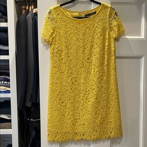 Zara Yellow Floral Lace Mini Dress